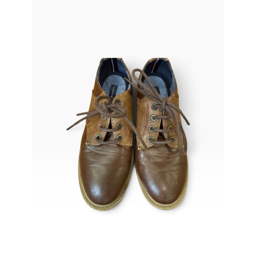 Tommy Hilfiger Michael Saddle Dark Brown Oxford Shoes Kids Size 1 US 32 EU